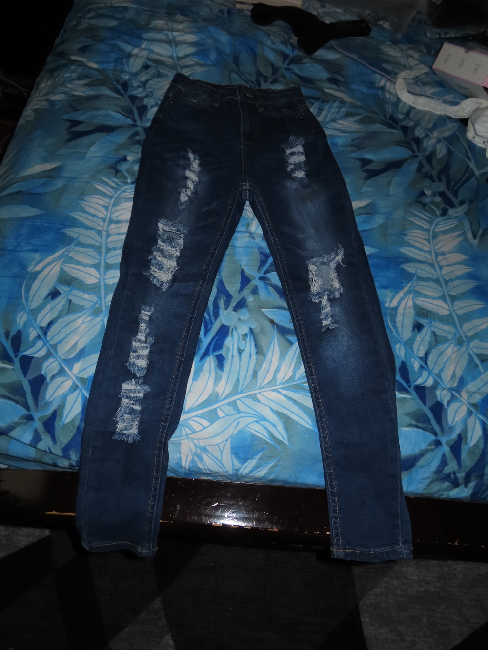 Boohoo Blue Denim Jeans - Deep Indigo Wash